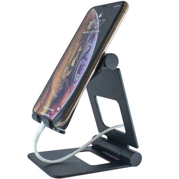 cell phone stand multi angle Holder cradle dock for desktop adjustable foldable and portable mobile accessory also used for tablets black SMAPRO 0 1
