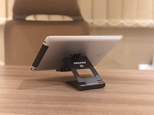 cell phone stand multi angle Holder cradle dock for desktop adjustable foldable and portable mobile accessory also used for tablets black SMAPRO 6