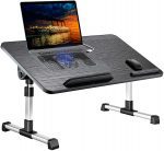 Laptop Foldable Stand Desk Table with USB Cooling Fans -Multi High Levels - (Black) - Image 2