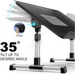 Laptop Foldable Stand Desk Table with USB Cooling Fans -Multi High Levels - (Black) - Image 3