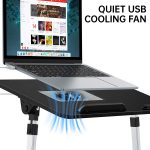 Laptop Foldable Stand Desk Table with USB Cooling Fans -Multi High Levels - (Black) - Image 5