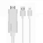 Onten Lightning Digital AV Cable To HDMI Full HDTV Cable For iPhone / iPad - White