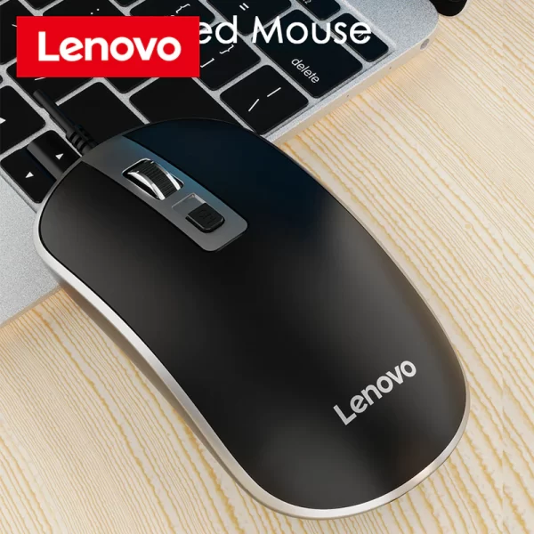 Lenovo M104 wired mouse 800 1600DPI adjustable non slip rubber design notebook computer business mouse work office 4