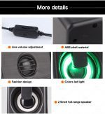 Kisonli Wired USB LED Lighting Multimedia 2.0 Channel Speaker for PC and Laptop - (L1010) - الصورة 4