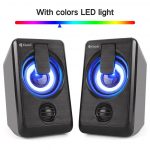 Kisonli Wired USB LED Lighting Multimedia 2.0 Channel Speaker for PC and Laptop - (L1010) - الصورة 2