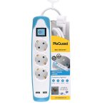 PluGuard Power Strip 3 Outlets with Switch and Silicon Cover - 2 USB / 2.1 A - 2m Cable -White | (M-316) - Image 5