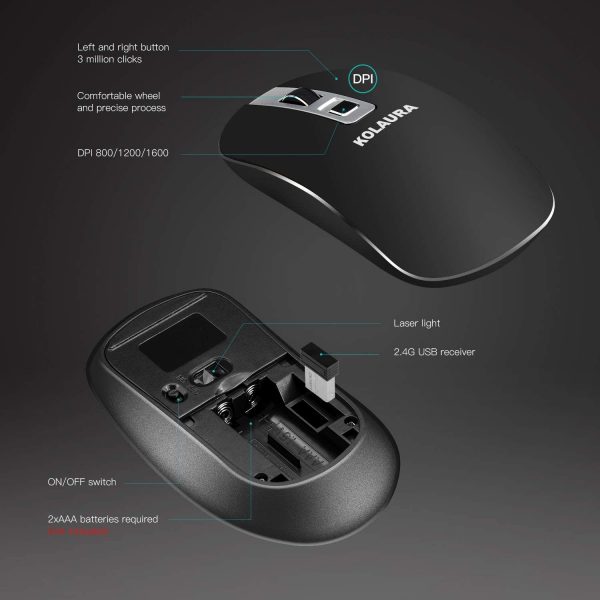 Kolaura Ultra Thin Rechargeable Wireless Keyboard and Mouse 2