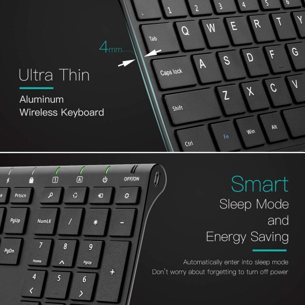 Kolaura Ultra Thin Rechargeable Wireless Keyboard and Mouse 3
