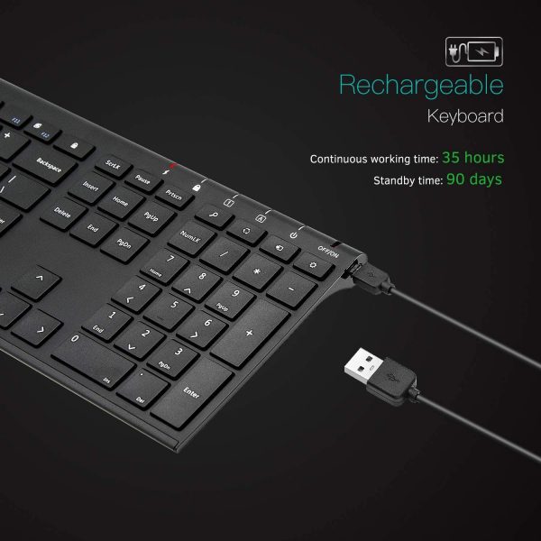 Kolaura Ultra Thin Rechargeable Wireless Keyboard and Mouse 8