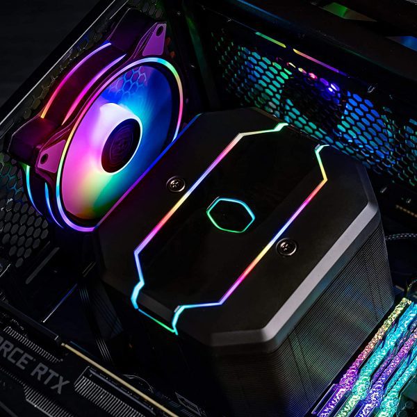 Cooler Master MasterFan MF120 Halo Duo Ring ARGB Lighting Fan 24 Independently LEDS120mm Fan PWM Static Pressure Fan Absorbing Pads for Computer Case Liquid Radiator 7