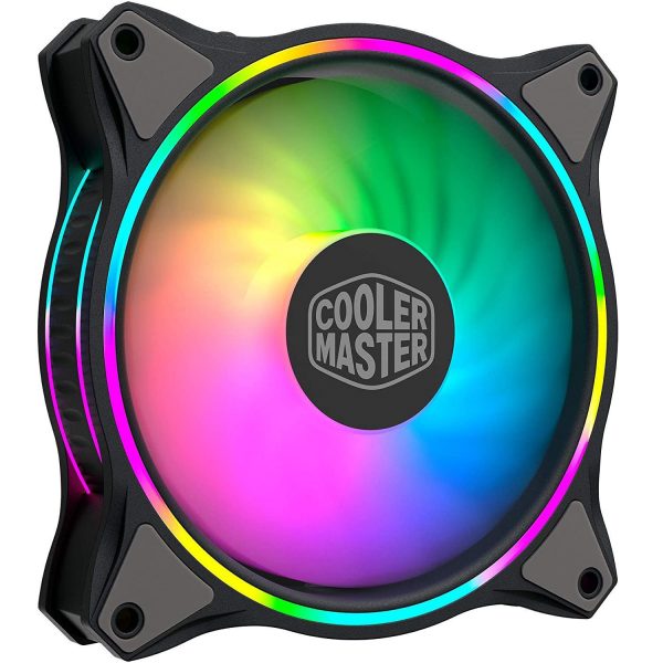 Cooler Master MasterFan MF120 Halo Duo Ring ARGB Lighting Fan 24 Independently LEDS120mm Fan PWM Static Pressure Fan Absorbing Pads for Computer Case Liquid Radiator 8