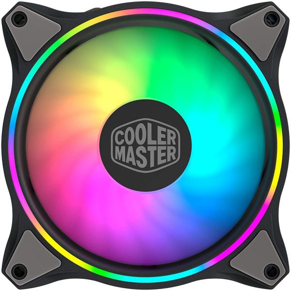 Cooler Master MasterFan MF120 Halo Duo Ring ARGB Lighting Fan 24 Independently LEDS120mm Fan PWM Static Pressure Fan Absorbing Pads for Computer Case Liquid Radiator 9