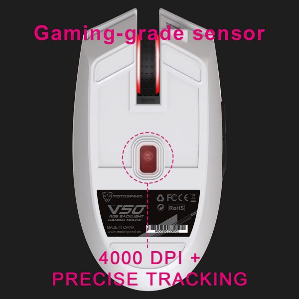 Motospeed V50 Gaming Mouse White 3