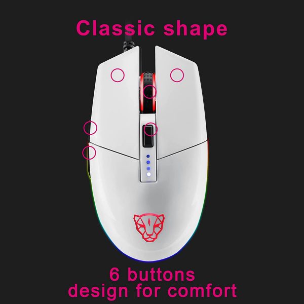 Motospeed V50 Gaming Mouse White 4