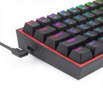 Redragon K617 FIZZ 60% RGB Gaming Mechanical Keyboard – Linear Red Switches | Black - Image 6