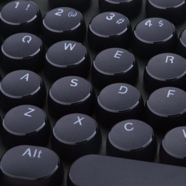 Redragon A106 104 Keycaps Black Vintage Style Steampunk Typewriter Retro Keys Set for Mechanical Gaming Keyboard US Layout 2