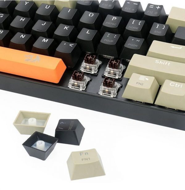 Redragon K606 Lakshmi Gaming Keyboard Orange Black Grey Brown6