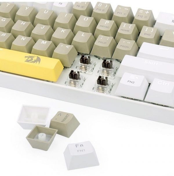 Redragon K606 Lakshmi Gaming Keyboard Yellow Gray White Brown6