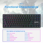 ⁦REDRAGON K539 ANUBIS 80% TKL Wireless / BT RGB Gaming Mechanical Keyboard - Low Profile Brown Switches | White⁩ - الصورة ⁦7⁩