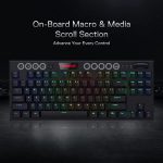 REDRAGON K622 HORUS TKL 80% RGB Gaming Mechanical Keyboard - Low Profile Red Switches | Black - Image 5