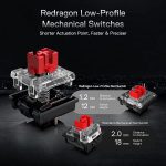 REDRAGON K622 HORUS TKL 80% RGB Gaming Mechanical Keyboard - Low Profile Red Switches | Black - Image 4