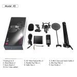 Yanmai X2 MICPRO 3.5mm Professional Condenser Microphone Studio Kit | Black - الصورة 9