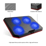 HAVIT HV-F2069 Laptop Cooling Pad with 4 Fans &  Blue LED Light - Up to 17" | Black - Image 3