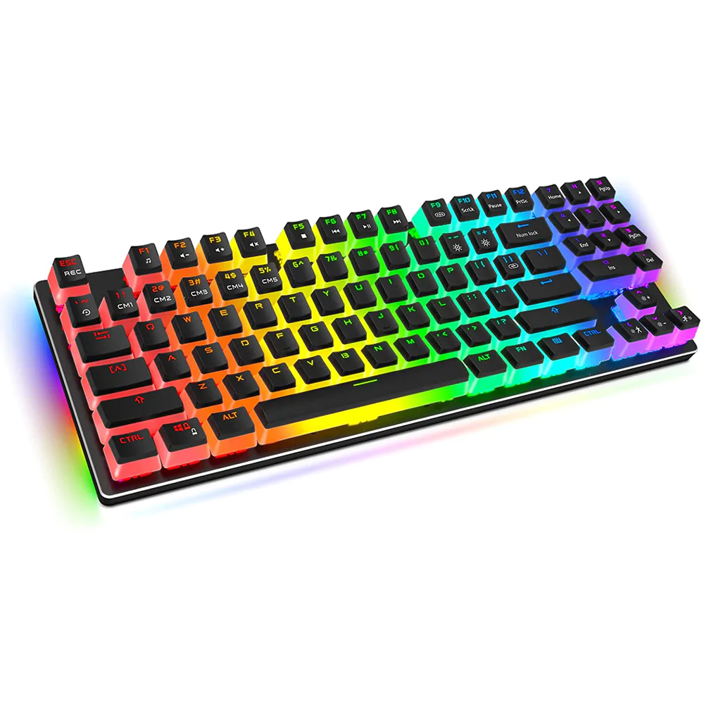 HAVIT KB851L Gaming Mechanical Keyboard (1) HAVIT KB851L RGB TKL Gaming Mechanical Keyboard - PBT Pudding Keycaps - Blue Switch | Black - Image 1