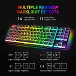 HAVIT KB851L RGB TKL Gaming Mechanical Keyboard - PBT Pudding Keycaps - Blue Switch | Black - Image 4