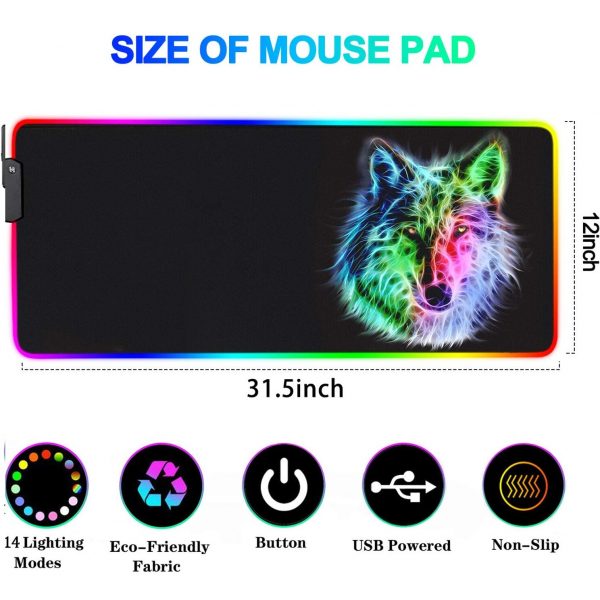 WOLF RGB Gaming Mouse pad 2