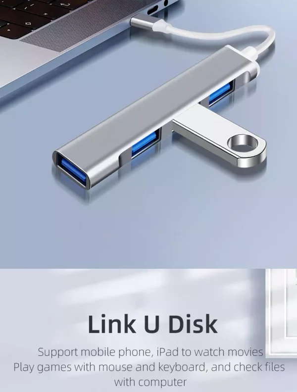 ONTEN 9701 Type C Hub To 4 port USB HUB 11