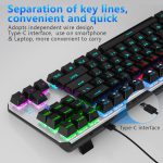 AULA F3087 TKL Mechanical Gaming Keyboard - Blue Switch - blue backlight | White / Silver - Image 4