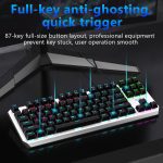 AULA F3087 TKL Mechanical Gaming Keyboard - Blue Switch - blue backlight | White / Silver - Image 7