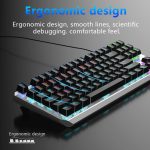 AULA F3087 TKL Mechanical Gaming Keyboard - Blue Switch - blue backlight | White / Silver - Image 8