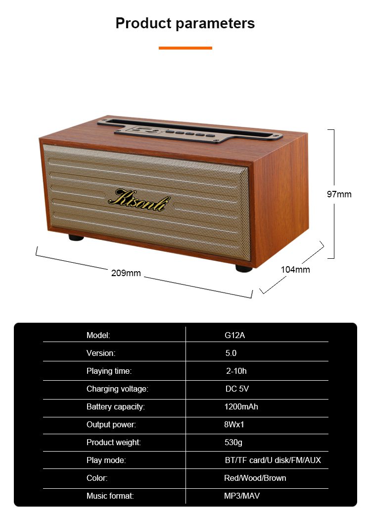 Kisonli G12A Bluetooth Speaker 