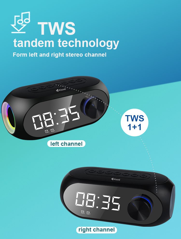 Kisonli LP-2S Bluetooth Speaker Clock