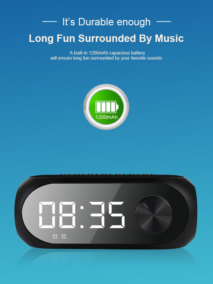 Kisonli LP-2S Bluetooth Speaker Clock