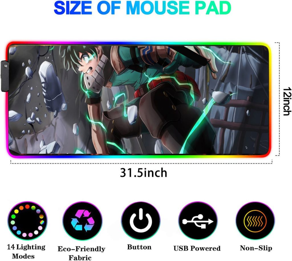 Izuku Midoriya RGB Gaming Mousepad