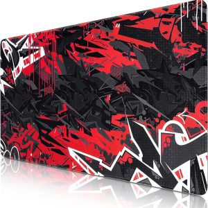 Black Red Graffiti Gaming Mouse Pad