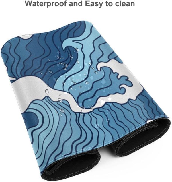 Japanese Blue and White Wave Mouse Pad