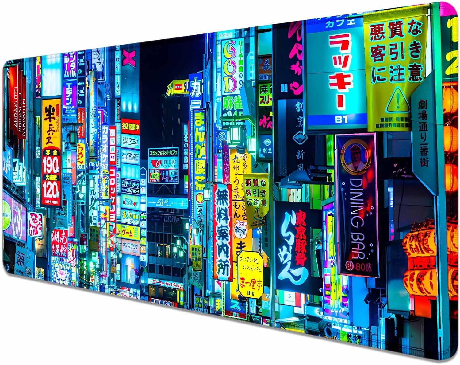 Japanese Neon street Mouse Pad