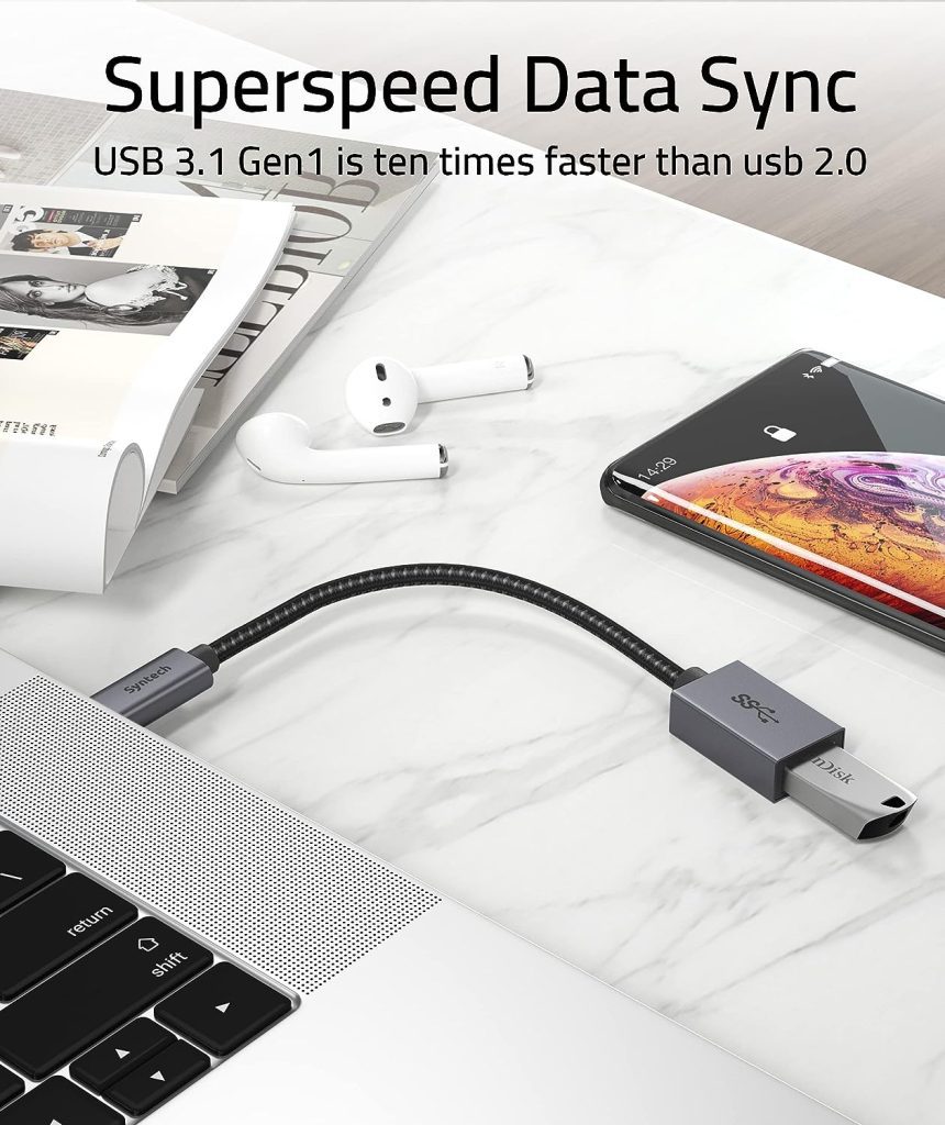 Syntech USB C To USB 3.0 Adapter (2 Pack) OTG Up To 5 Gbps