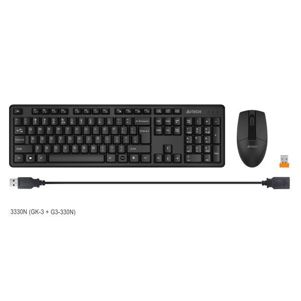 A4tech 3330N Wireless Keyboard Mouse Combo AR / EN Keys