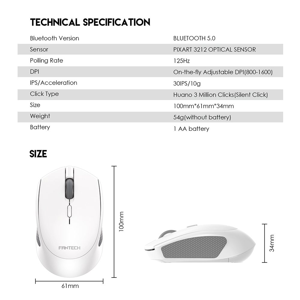 FANTECH W190 Bluetooth - Wireless Mouse
