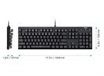 Aukey KM-G6 Gaming Keyboard Mechanical Full Size Wired USB - Rainbow 6 Color LED Backlit - Blue Switch - Full N-Key Rollover Durable & Water-Resistant For PC Black