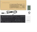 Aukey KM-G6 Gaming Keyboard Mechanical Full Size Wired USB - Rainbow 6 Color LED Backlit - Blue Switch - Full N-Key Rollover Durable & Water-Resistant For PC Black