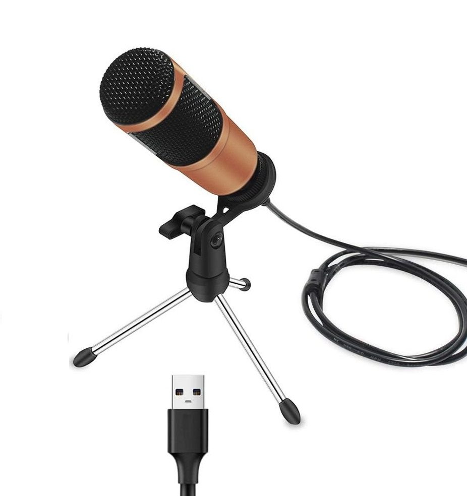 USB Conference Microphone Speaker for PC USB Microphone Condenser Studio Home Recording Game Chat Device-0 USB Metal Condenser Microphone Kit