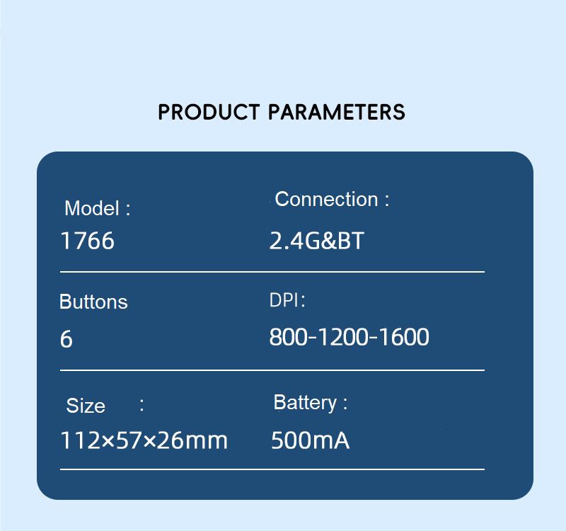 R8 1766 Rechargeable Transparent Dual-Mode Mouse