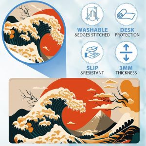 Japanese Sea Waves Gaming Mouse Pad