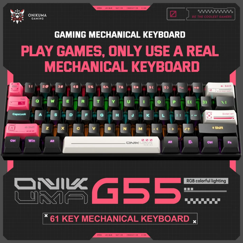 Onikuma G55 60% Gaming Keyboard